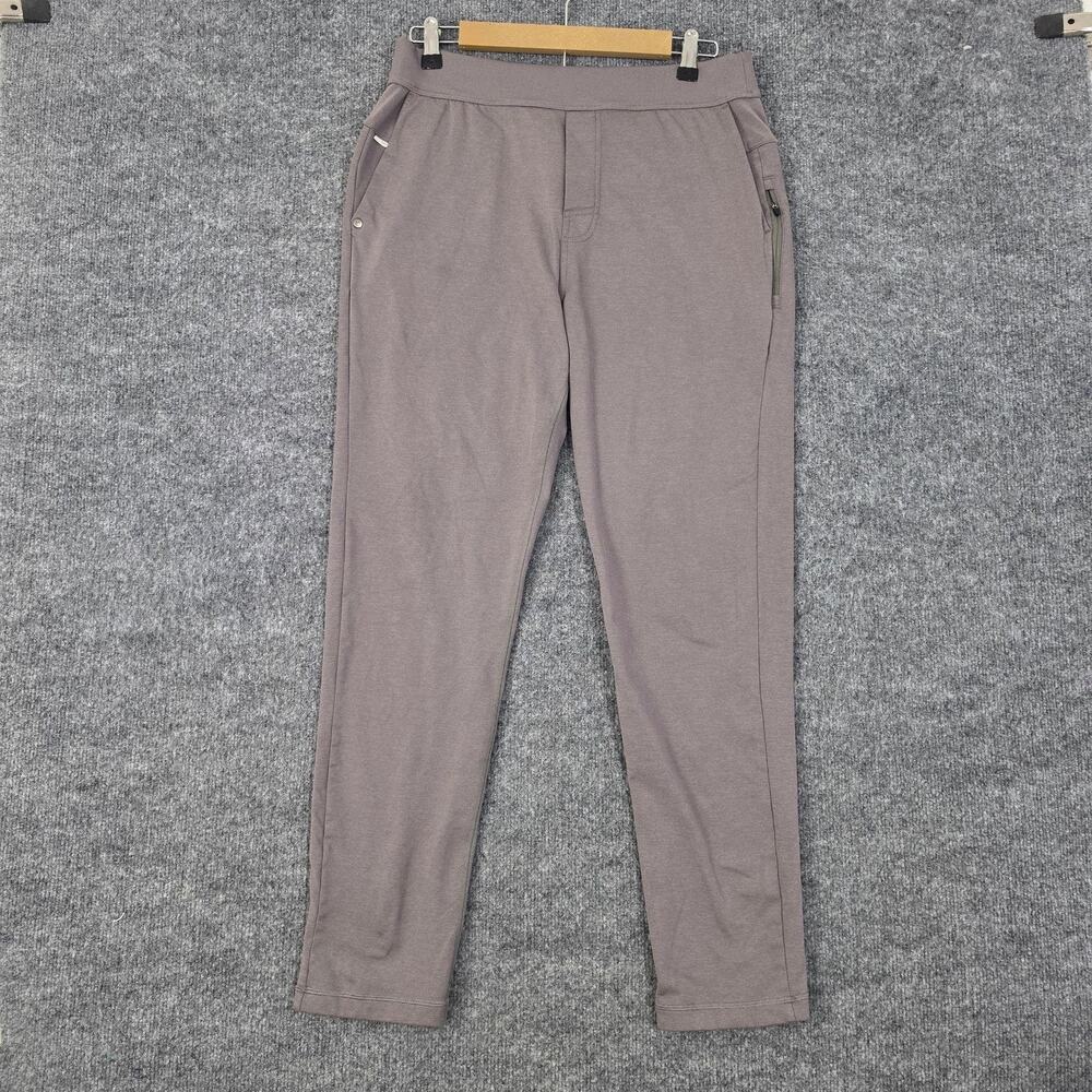 Vuori Pants Mens Medium Coronado Fleece Gray Zip Pocket Athletic Lounge Travel